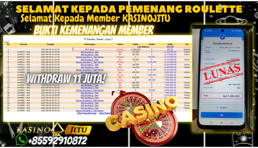 Bukti JP Casino KasinoJitu - Judi Roulette Online