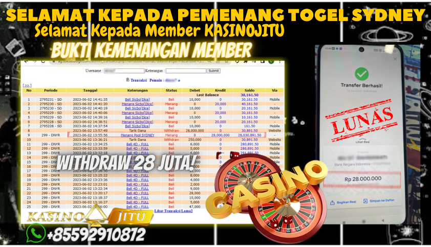 Bukti JP Togel Online KasinoJitu - Togel Sydney