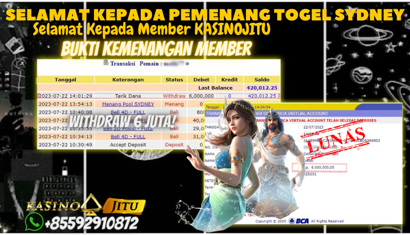 Bukti JP Togel Online KasinoJitu - Togel Sydney