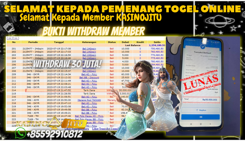 Bukti JP Togel Online KasinoJitu - Togel Taiwan