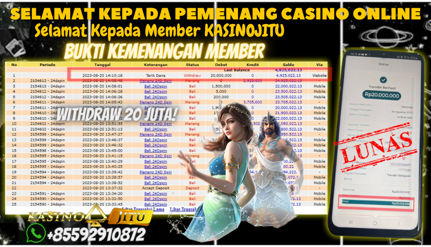 Bukti JP Live Casino - 24D Spin