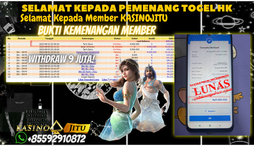 Bukti JP Togel Online KasinoJitu - Togel Hongkong